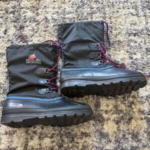 Kamik Winter Snow Boots Mens 13 Black Insulated Lace Up Cold Weather